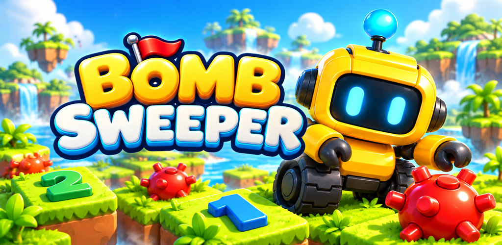 Bomb Sweeper feature art: a yellow toy robot with the game title